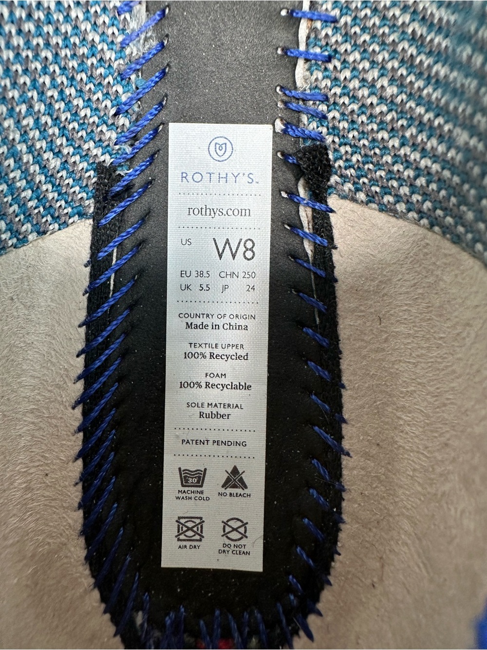 Rothy's The Flat Grey Spotted Retired Sz 8 - Picture 14 of 14